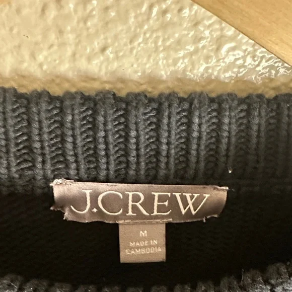 J. Crew Relaxed Pullover Crewneck Sweater black size M women’s - Picture 2 of 9